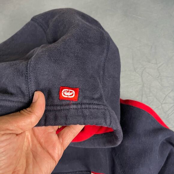 Vintage Thick Stitch Embroider 3D Ecko Unlimited Pullover Hooded Sweatshirt W-05 - Picture 5 of 12